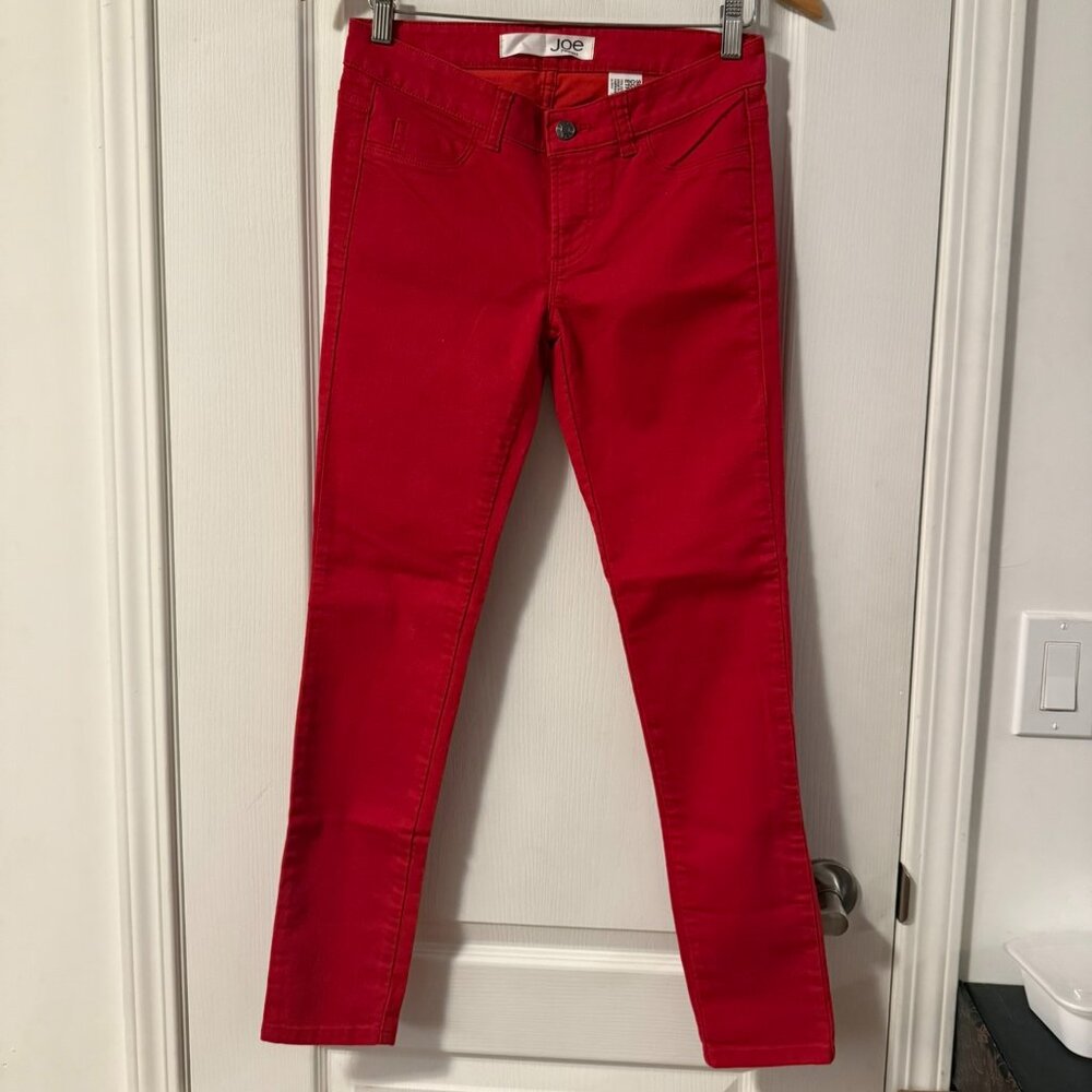 ⭐️$5, spend over $20 - Joe Fresh Red Denim Jeans Stretch Skinny tapered leg